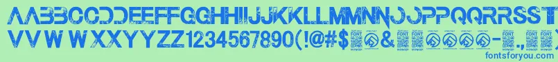 ThelastcallRegular Font – Blue Fonts on Green Background