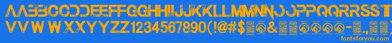 ThelastcallRegular Font – Orange Fonts on Blue Background