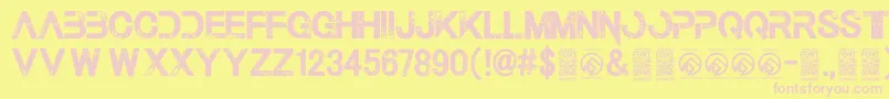 Weitere Informationen zur ThelastcallRegular-Schriftart ThelastcallRegular-Schriftart – Rosa Schriften auf gelbem Hintergrund