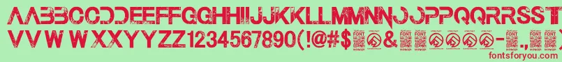 ThelastcallRegular Font – Red Fonts on Green Background