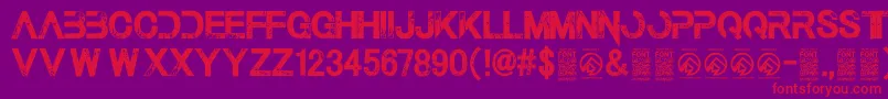 ThelastcallRegular Font – Red Fonts on Purple Background