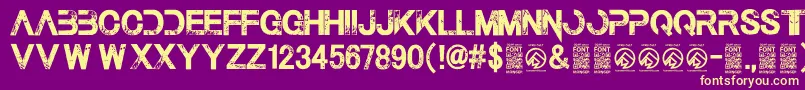 ThelastcallRegular Font – Yellow Fonts on Purple Background