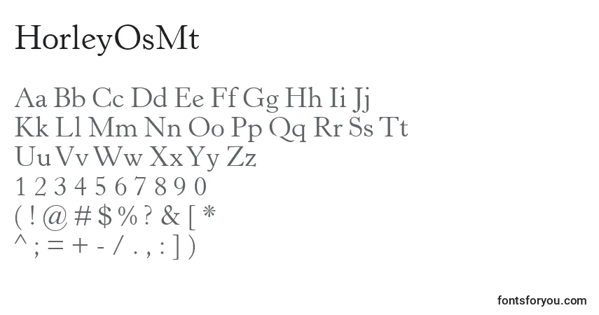 Шрифт HorleyOsMt – алфавит, цифры, специальные символы