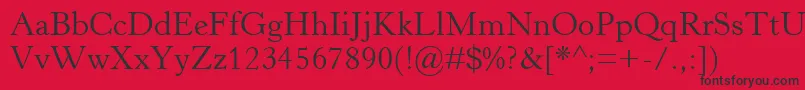 HorleyOsMt-Schriftart – Schwarze Schriften auf rotem Hintergrund