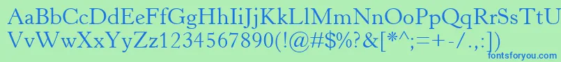 HorleyOsMt Font – Blue Fonts on Green Background