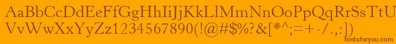 HorleyOsMt Font – Brown Fonts on Orange Background