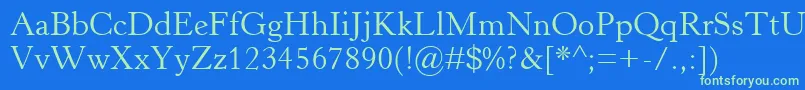 HorleyOsMt Font – Green Fonts on Blue Background