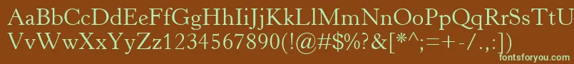 HorleyOsMt-fontti – vihreät fontit ruskealla taustalla