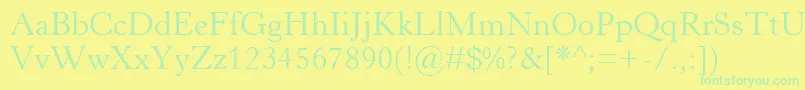 HorleyOsMt Font – Green Fonts on Yellow Background