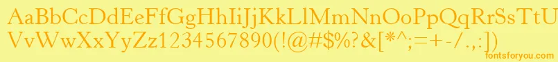 HorleyOsMt Font – Orange Fonts on Yellow Background