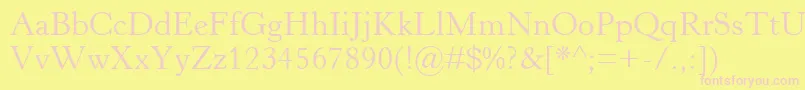HorleyOsMt-fontti – vaaleanpunaiset fontit keltaisella taustalla