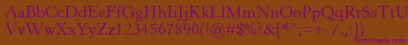 HorleyOsMt Font – Purple Fonts on Brown Background