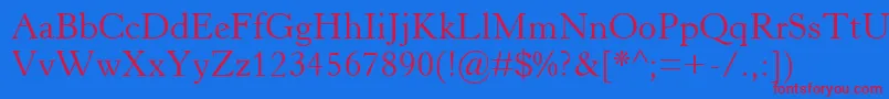 HorleyOsMt Font – Red Fonts on Blue Background