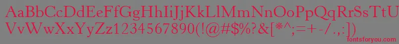 フォントHorleyOsMt – 赤い文字の灰色の背景