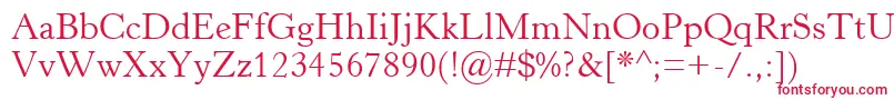 フォントHorleyOsMt – 白い背景に赤い文字