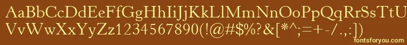 HorleyOsMt-fontti – keltaiset fontit ruskealla taustalla