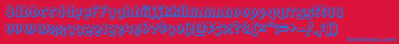 フォントHumanoidstraight – 赤い背景に青い文字