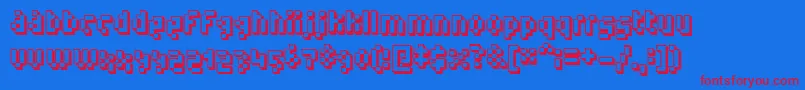 フォントHumanoidstraight – 赤い文字の青い背景