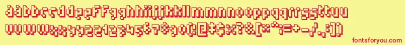 Fonte Humanoidstraight – fontes vermelhas em um fundo amarelo