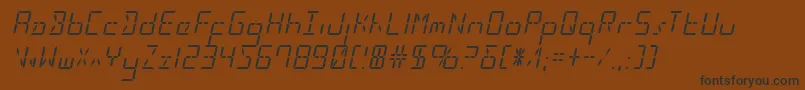 フォントLedsledital – 黒い文字が茶色の背景にあります