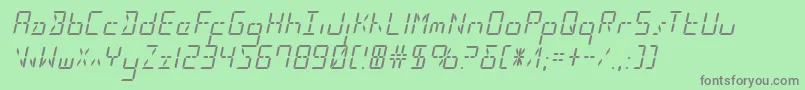 フォントLedsledital – 緑の背景に灰色の文字