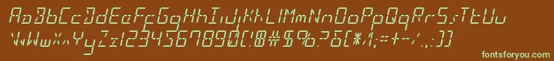 Шрифт Ledsledital – зелёные шрифты на коричневом фоне