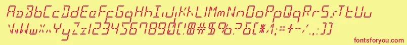 Ledsledital Font – Red Fonts on Yellow Background