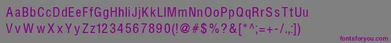 フォントHelvcondenced – 紫色のフォント、灰色の背景