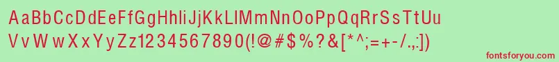 Helvcondenced Font – Red Fonts on Green Background
