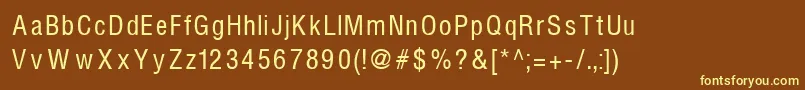 フォントHelvcondenced – 黄色のフォント、茶色の背景
