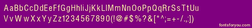 Fonte Helvcondenced – fontes amarelas em um fundo roxo