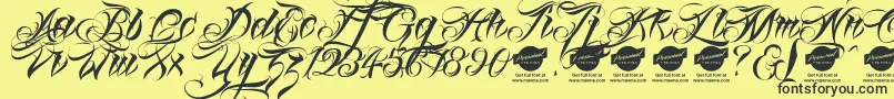 Linascriptaltdemo Font – Black Fonts on Yellow Background