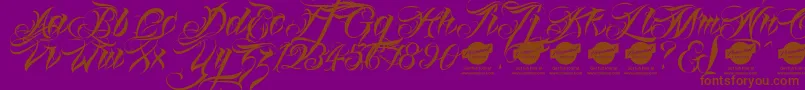 Linascriptaltdemo Font – Brown Fonts on Purple Background