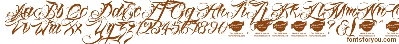 Linascriptaltdemo-Schriftart – Braune Schriften auf weißem Hintergrund