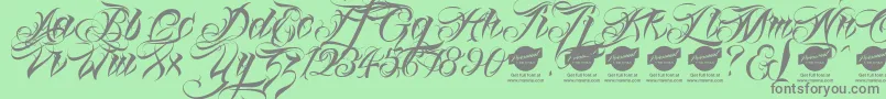 Linascriptaltdemo Font – Gray Fonts on Green Background