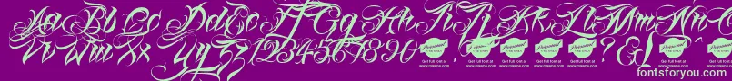 Linascriptaltdemo Font – Green Fonts on Purple Background