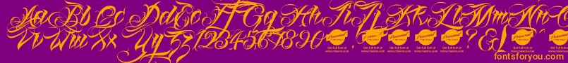 Linascriptaltdemo Font – Orange Fonts on Purple Background