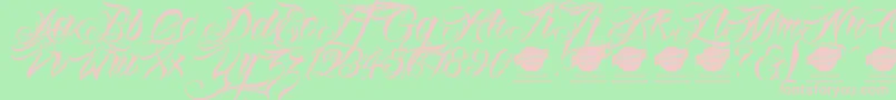 Linascriptaltdemo Font – Pink Fonts on Green Background