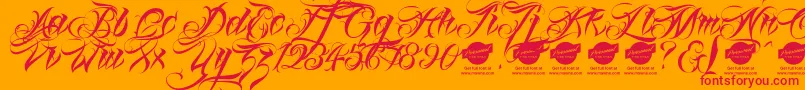 Linascriptaltdemo Font – Red Fonts on Orange Background