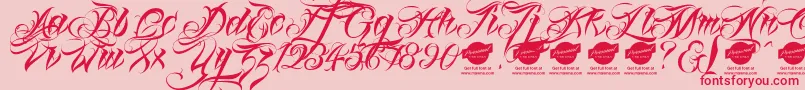 Linascriptaltdemo Font – Red Fonts on Pink Background