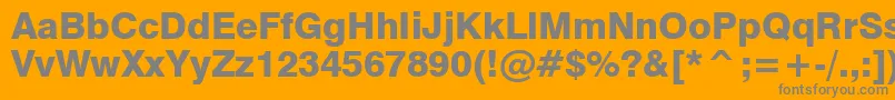 Swiss721HeavyBt Font – Gray Fonts on Orange Background