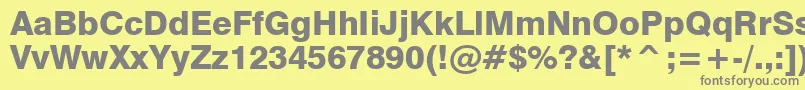 Swiss721HeavyBt Font – Gray Fonts on Yellow Background