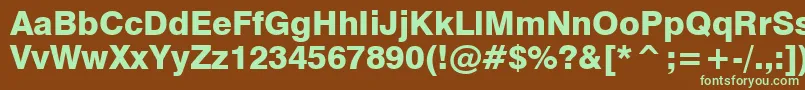 Swiss721HeavyBt Font – Green Fonts on Brown Background