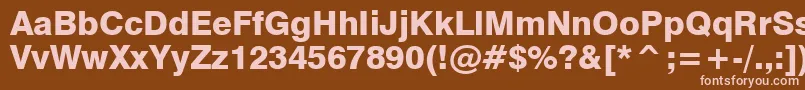 Swiss721HeavyBt Font – Pink Fonts on Brown Background