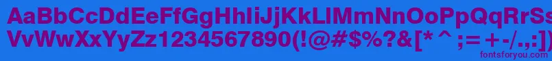 Swiss721HeavyBt Font – Purple Fonts on Blue Background