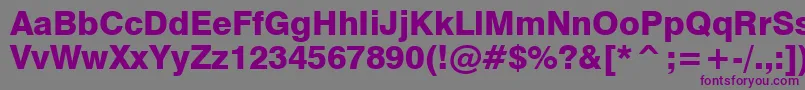 Swiss721HeavyBt Font – Purple Fonts on Gray Background