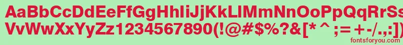 Swiss721HeavyBt Font – Red Fonts on Green Background