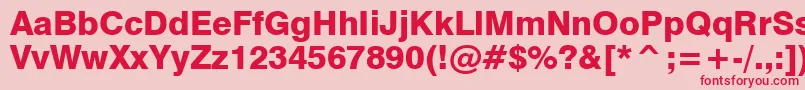 Swiss721HeavyBt-Schriftart – Rote Schriften auf rosa Hintergrund