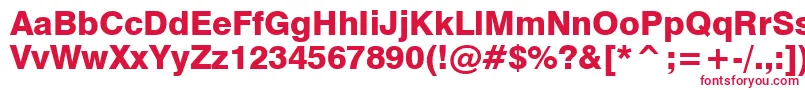 フォントSwiss721HeavyBt – 白い背景に赤い文字