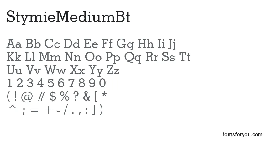 Шрифт StymieMediumBt – алфавит, цифры, специальные символы